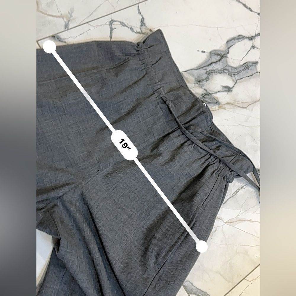 TELA | XS | gray oversized wide leg paper bag waist wool trousers - Picture 9 of 9